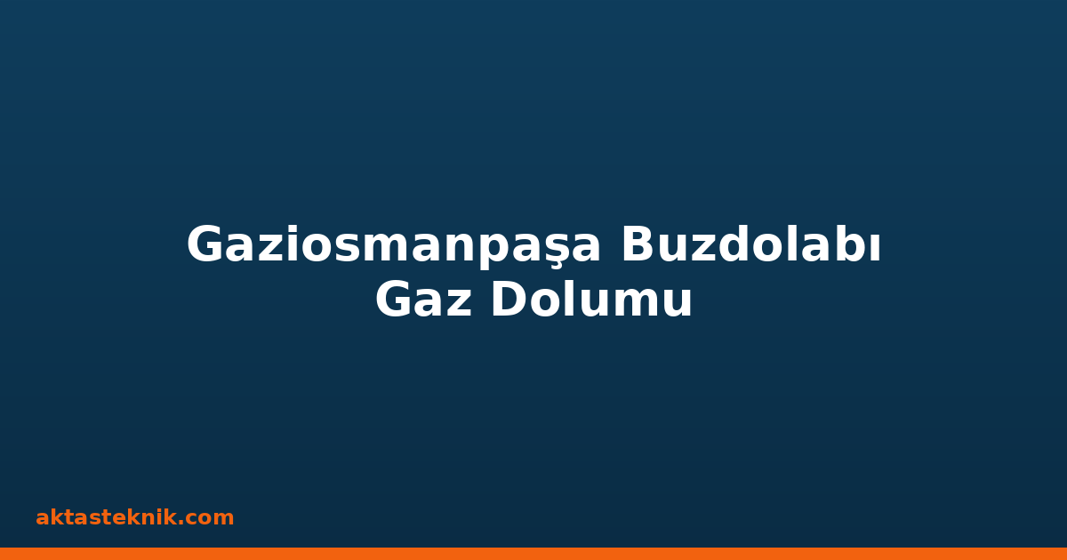 Gaziosmanpaşa Buzdolabı Gaz Dolumu