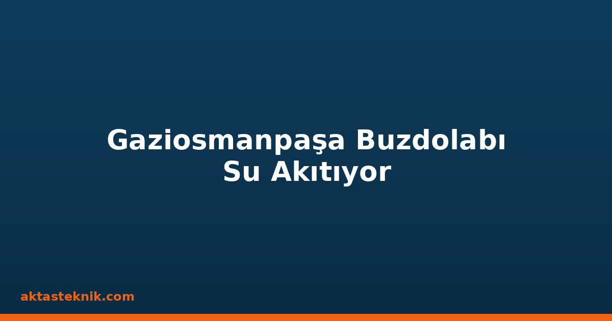 Gaziosmanpaşa Buzdolabı Su Akıtıyor