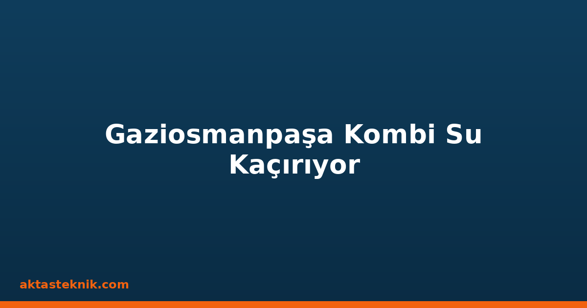 Gaziosmanpaşa Kombi Su Kaçırıyor