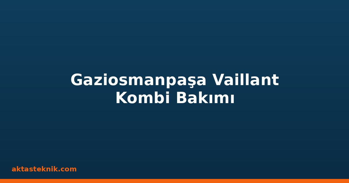 Gaziosmanpaşa Vaillant Kombi Bakımı