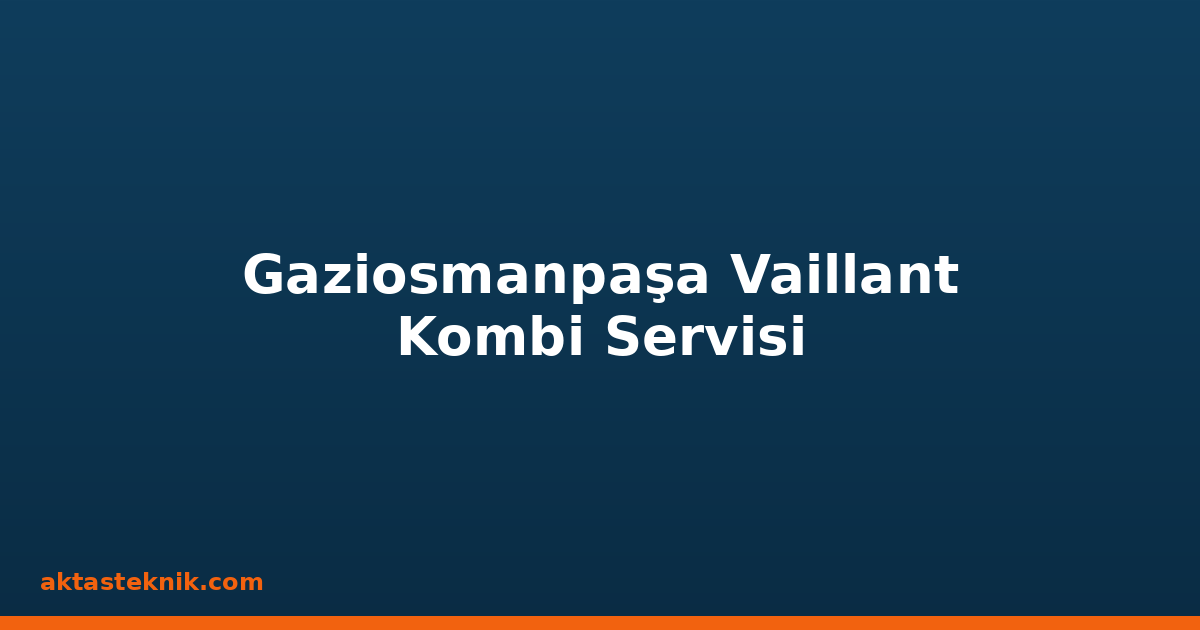 Gaziosmanpaşa Vaillant Kombi Servisi